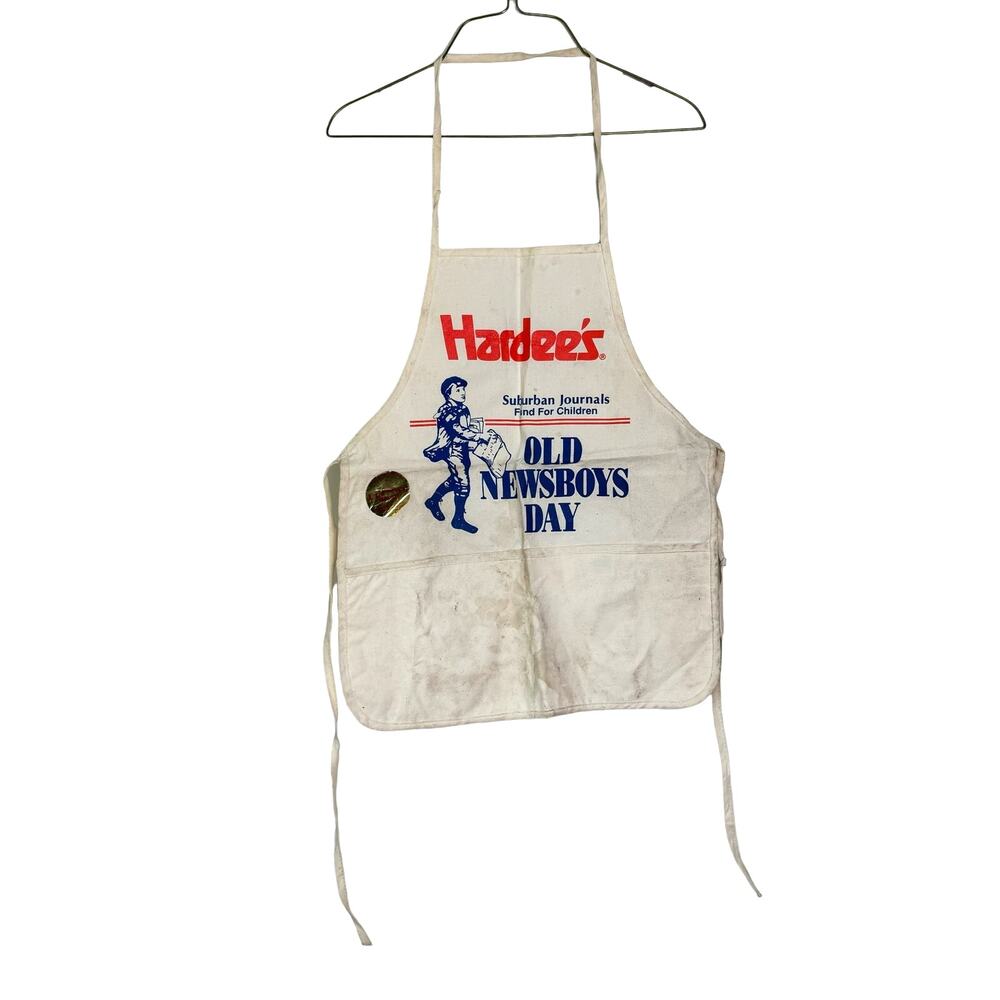 1970s Hardee's Suburban Journals Old Newsboys‎ Day Charity Apron Made in USA